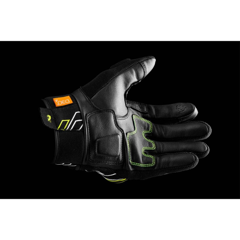 Mănuși moto Furygan Jet Neon D3O negru-alb-galben fluo