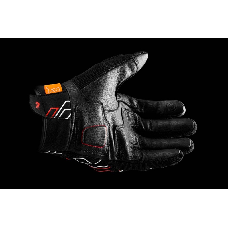 Manusi moto Furygan Jet Neon D3O negru-alb-rosu