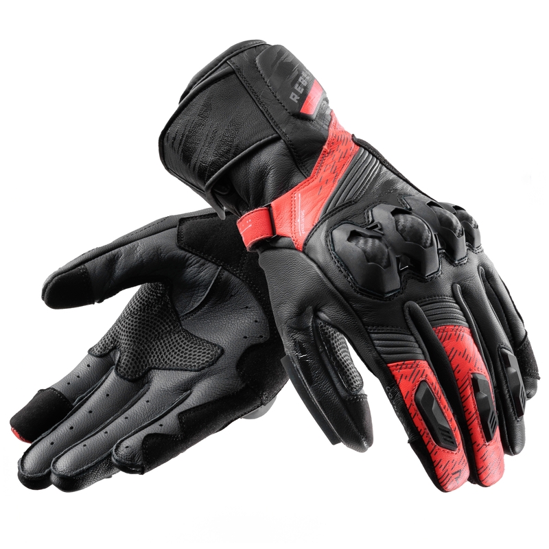 Mănuși moto Rebelhorn Viper negru-gri-rosu fluo
