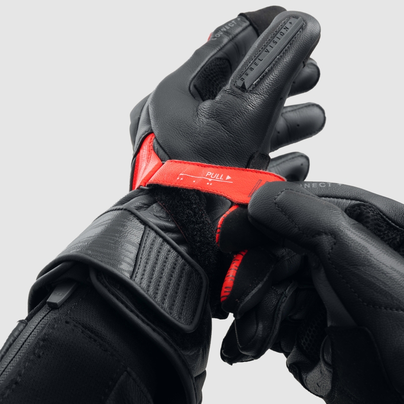 Mănuși moto Rebelhorn Viper negru-gri-rosu fluo
