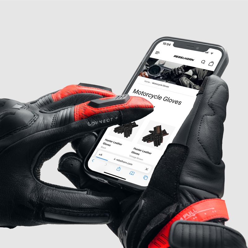 Mănuși moto Rebelhorn Viper negru-gri-rosu fluo