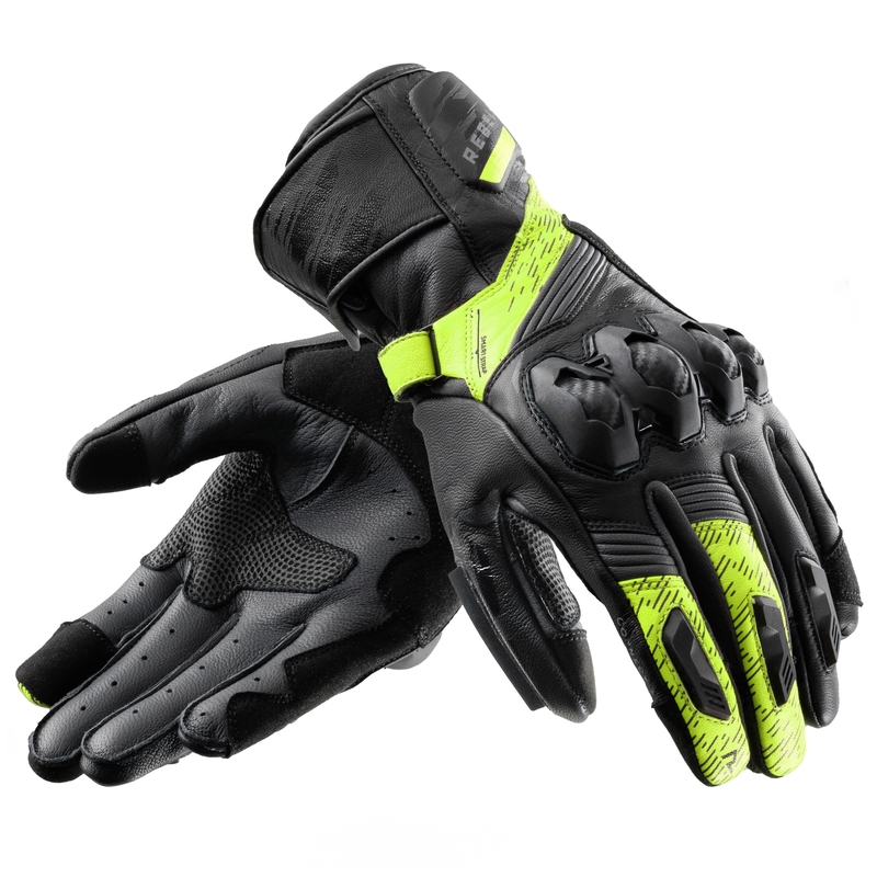 Mănuși moto Rebelhorn Viper negru-gri-galben fluo