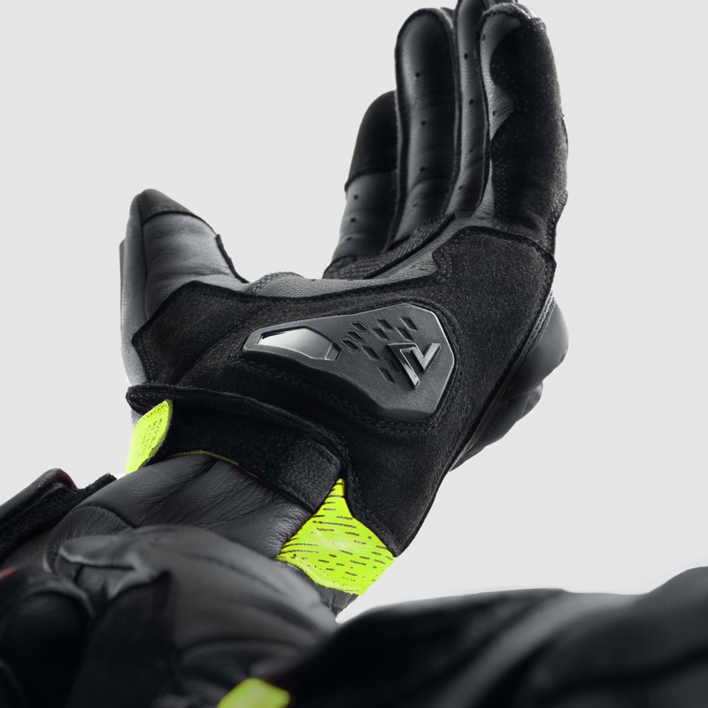 Mănuși moto Rebelhorn Viper negru-gri-galben fluo