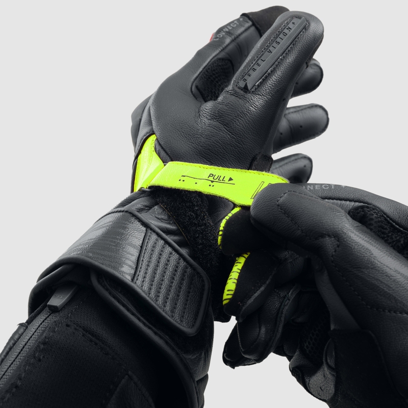 Mănuși moto Rebelhorn Viper negru-gri-galben fluo