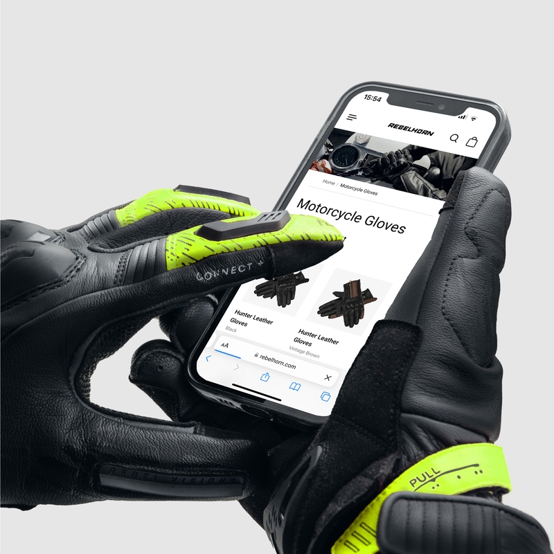 Mănuși moto Rebelhorn Viper negru-gri-galben fluo