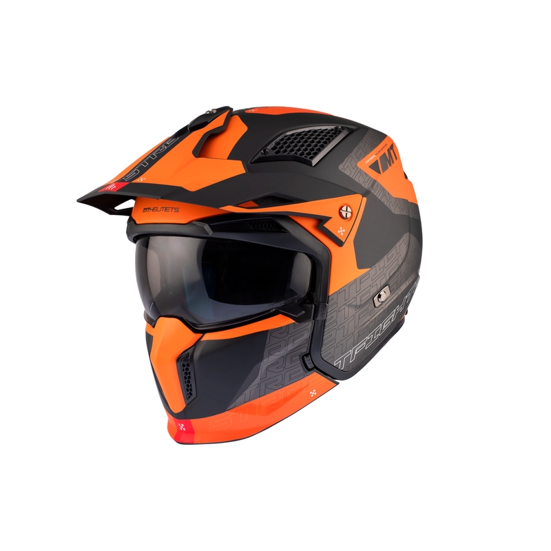 Cască de motocicletă MT Streetfighter SV Totem B4 negru-gri-albastru-portocaliu