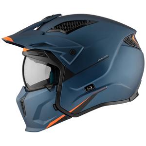 Casca deschisa cu masca MT Streetfighter SV S Solid A7 albastru mat