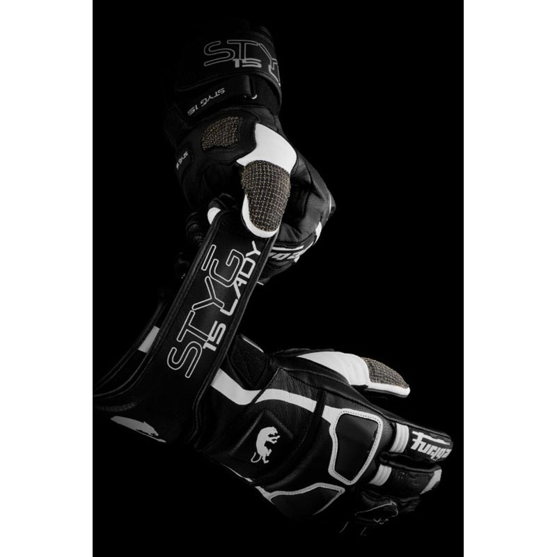 Manusi moto dama Furygan Styg 15 Lady negru-alb