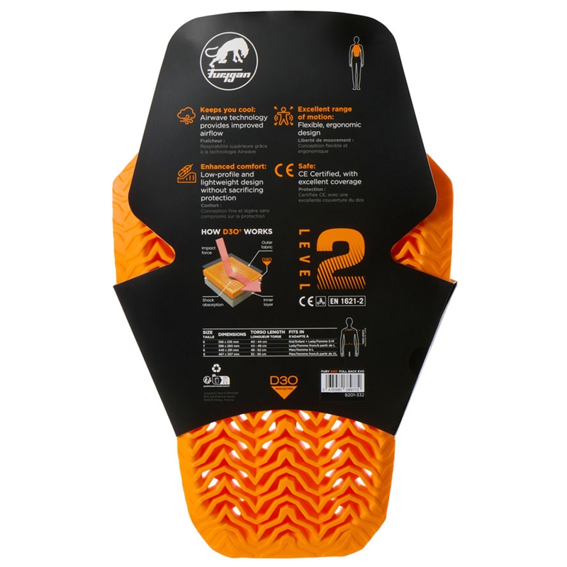 Protecție spate Furygan Full Back Fury D3O® EVO