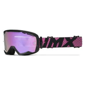 Ochelari de protecție iMX Endurance Flip pentru motocicletă negru-roz cu plexiglas iridium