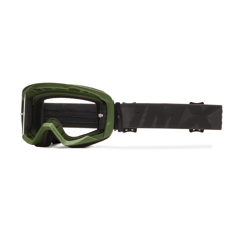 Ochelari de protecție iMX Endurance Flip pentru motociclete verde-negru cu plexiglas transparent