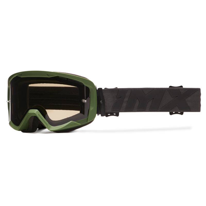 Ochelari de protecție iMX Endurance Flip pentru motociclete verde-negru cu plexiglas transparent