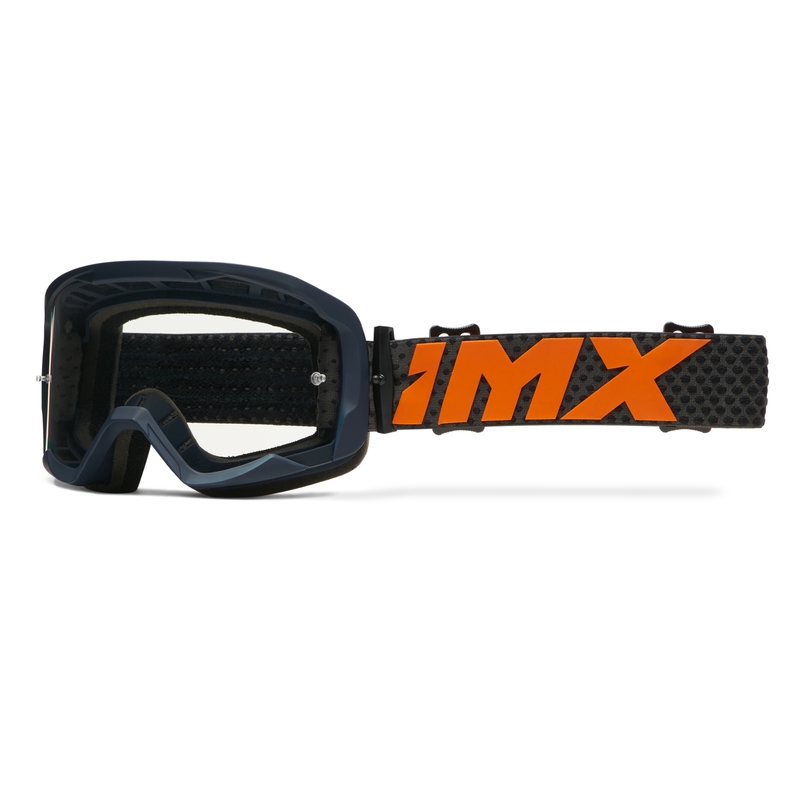 Ochelari de protecție iMX Endurance Flip pentru motociclete albastru-portocaliu cu plexiglas iridiu