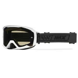 Ochelari de protecție iMX Endurance Race pentru motociclete alb-negru cu plexiglas afumat