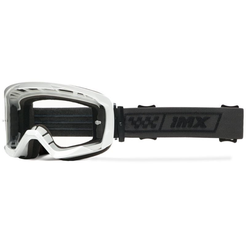 Ochelari de protecție iMX Endurance Race pentru motociclete alb-negru cu plexiglas afumat