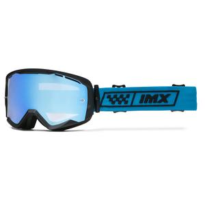 Ochelari de protecție iMX Endurance Race pentru motocicletă negru-albastru cu plexiglas iridium