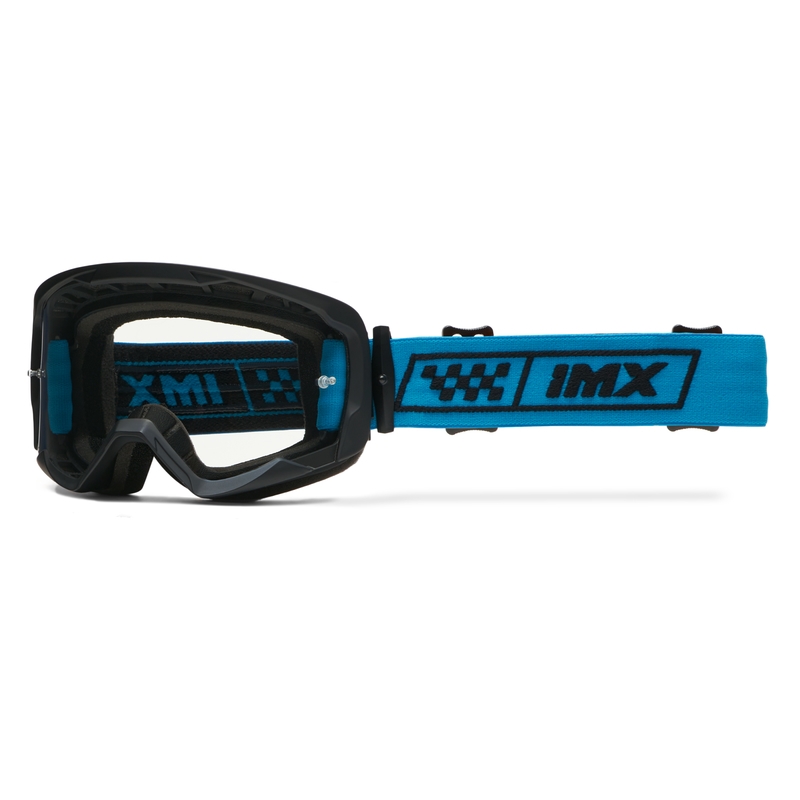 Ochelari de protecție iMX Endurance Race pentru motocicletă negru-albastru cu plexiglas iridium