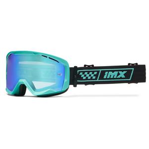 Ochelari de protecție iMX Endurance Race pentru motocicletă negru-turcoaz cu plexiglas iridiu