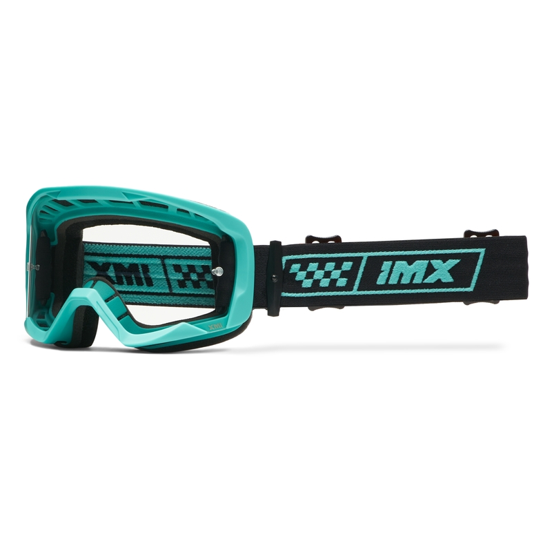 Ochelari de protecție iMX Endurance Race pentru motocicletă negru-turcoaz cu plexiglas iridiu