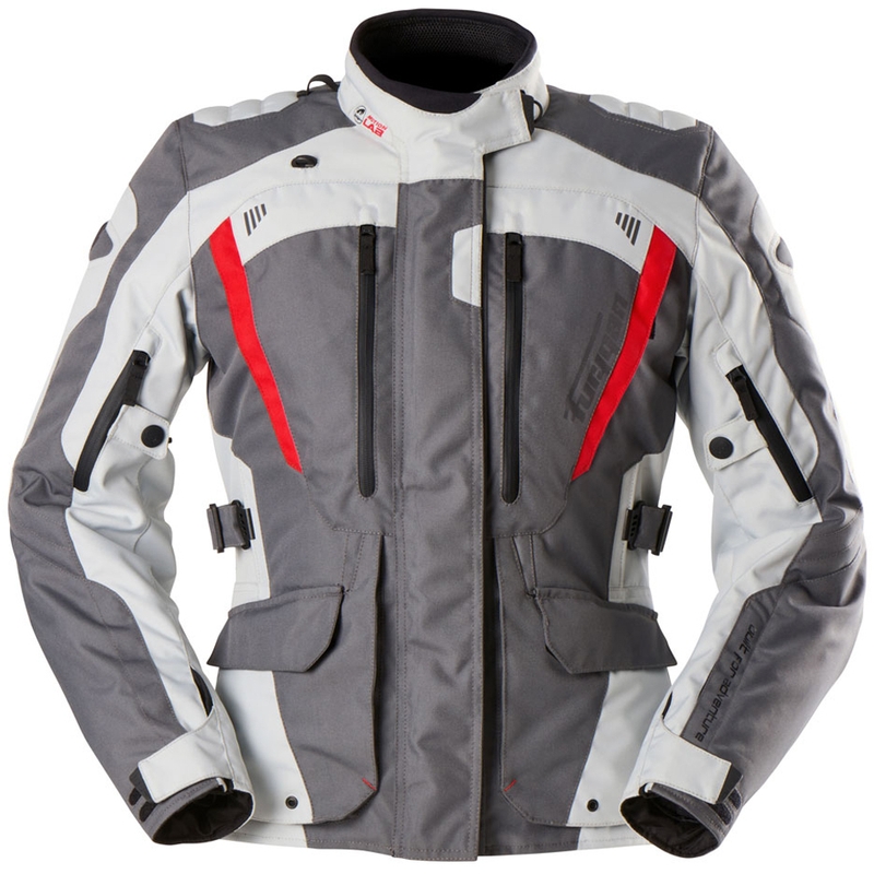Geaca moto dama Furygan Apalaches Lady Evo gri-bej-rosu