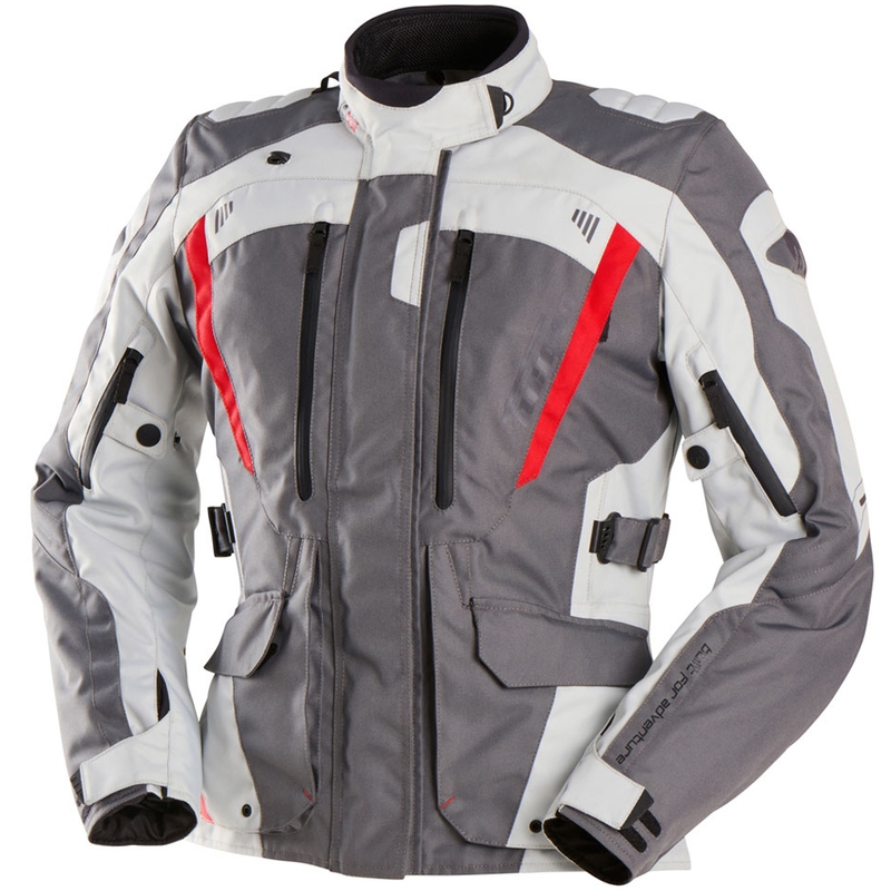 Geaca moto dama Furygan Apalaches Lady Evo gri-bej-rosu