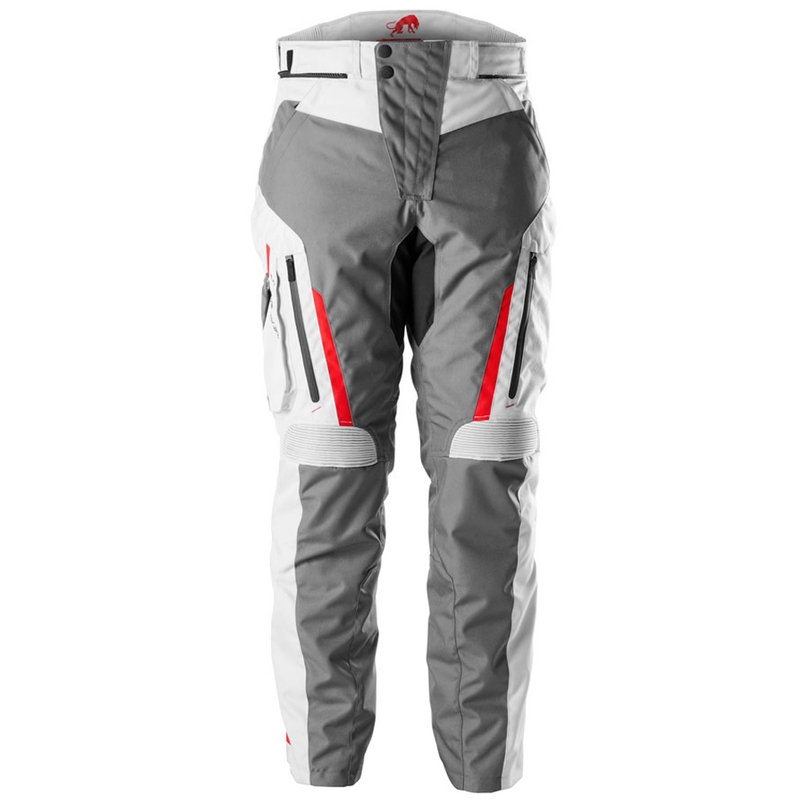 Pantaloni moto Furygan Killington gri-bej-rosu