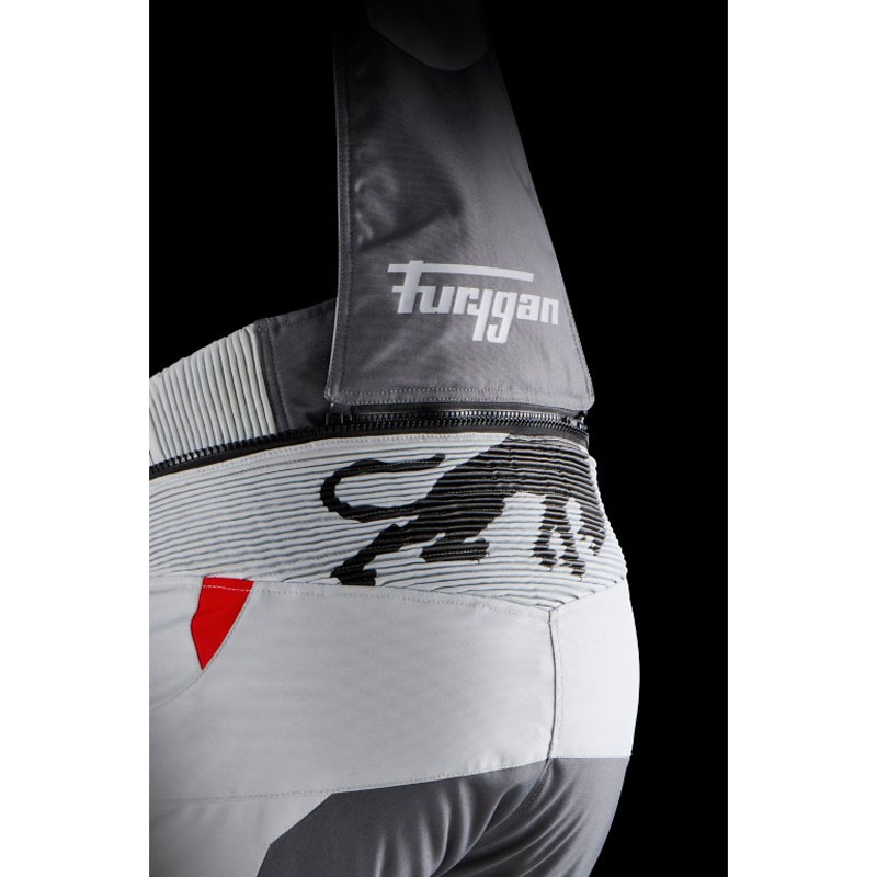 Pantaloni moto Furygan Killington gri-bej-rosu
