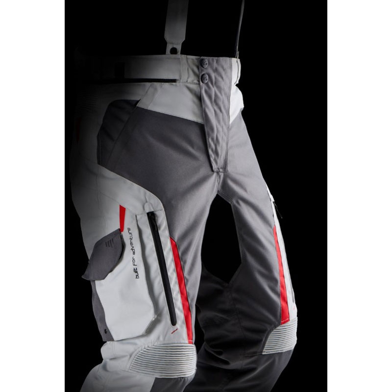 Pantaloni moto Furygan Killington gri-bej-rosu
