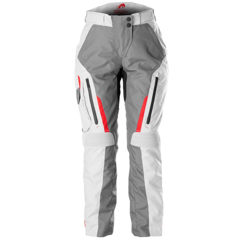 Pantaloni moto dama Furygan Killington Lady gri-bej-rosu