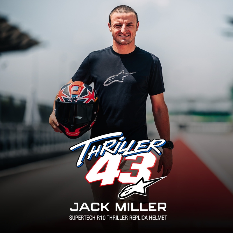 Cască de motocicletă integrală Alpinestars Supertech R10 Ediție limitată Jack Miller Carbon Mat Roșu-Albastru-Galben-Alb