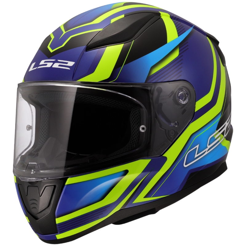 Casca moto integrala LS2 FF353 Rapid II Flitz galben-albastru fluo