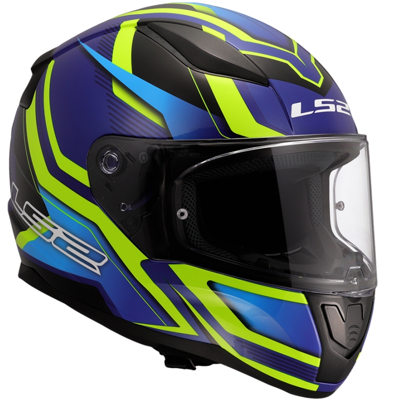 Casca moto integrala LS2 FF353 Rapid II Flitz galben-albastru fluo