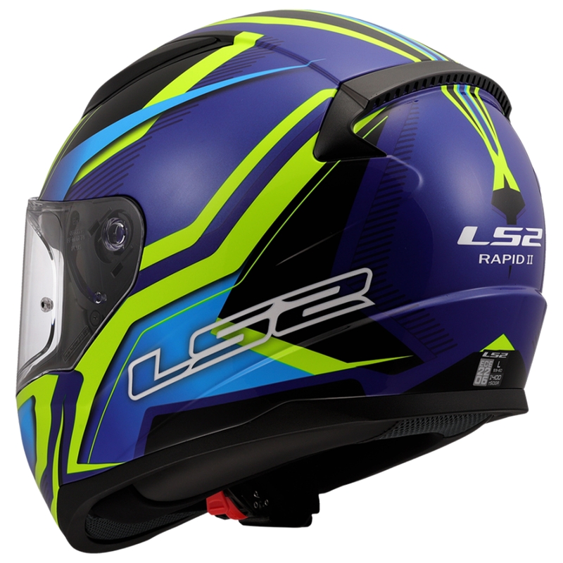 Casca moto integrala LS2 FF353 Rapid II Flitz galben-albastru fluo