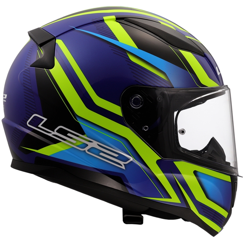 Casca moto integrala LS2 FF353 Rapid II Flitz galben-albastru fluo