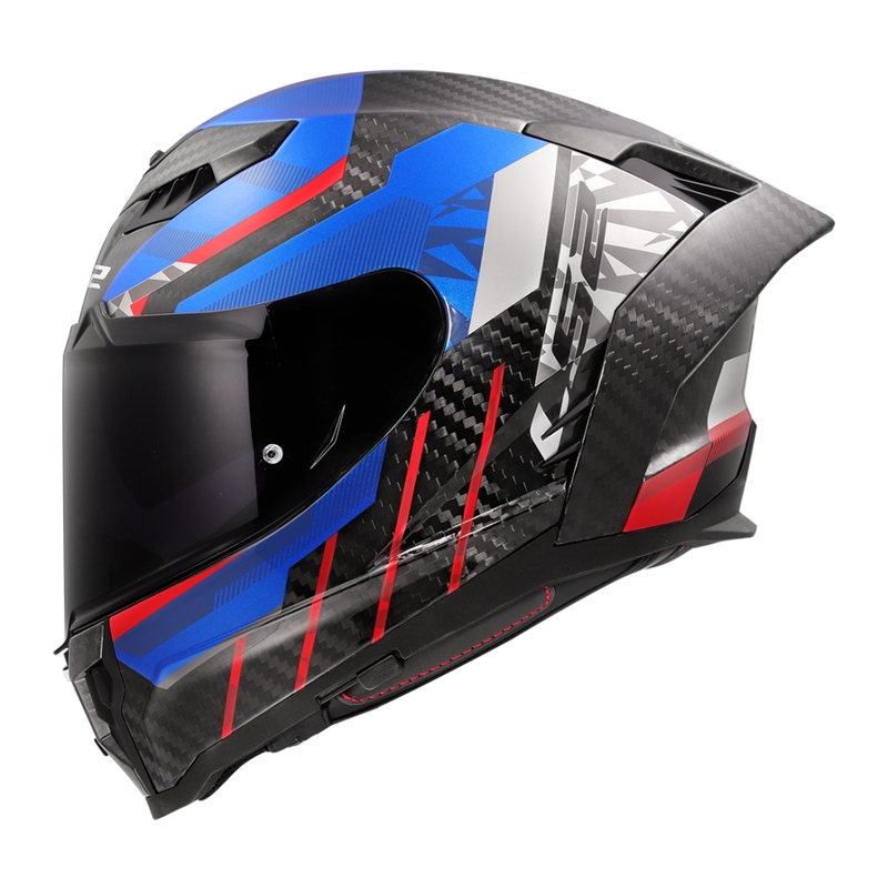 Casca integrala pentru motocicleta LS2 FF807 Dragon Trax albastru-rosu