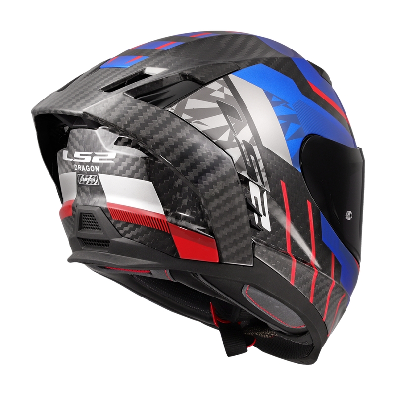 Casca integrala pentru motocicleta LS2 FF807 Dragon Trax albastru-rosu