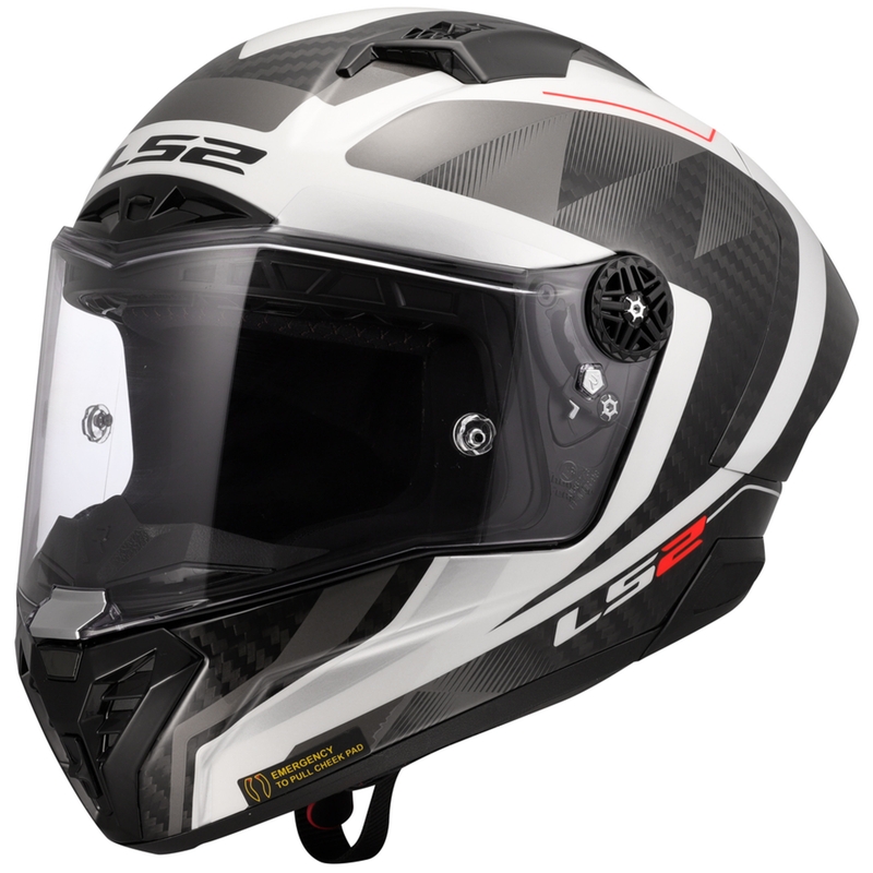 Casca integrala pentru motocicleta LS2 FF805 Thunder C GP Aero Raute alb-gri
