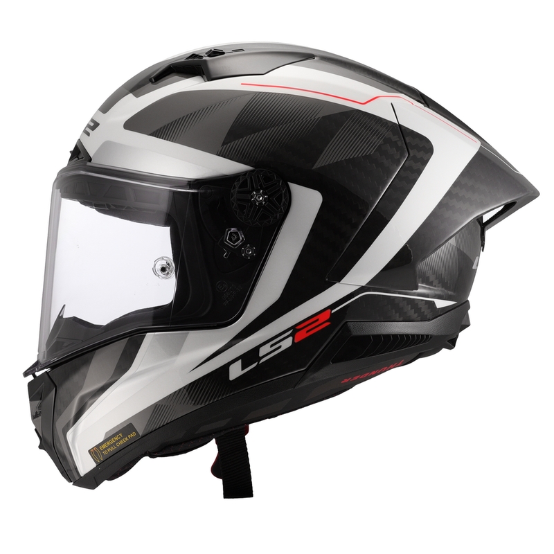 Casca integrala pentru motocicleta LS2 FF805 Thunder C GP Aero Raute alb-gri