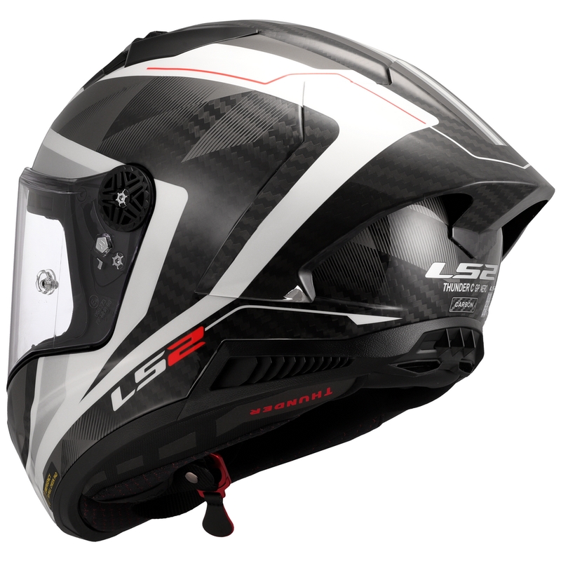 Casca integrala pentru motocicleta LS2 FF805 Thunder C GP Aero Raute alb-gri