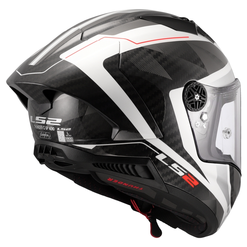 Casca integrala pentru motocicleta LS2 FF805 Thunder C GP Aero Raute alb-gri