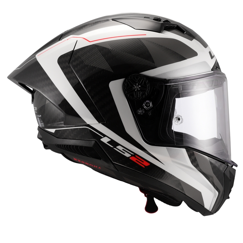 Casca integrala pentru motocicleta LS2 FF805 Thunder C GP Aero Raute alb-gri