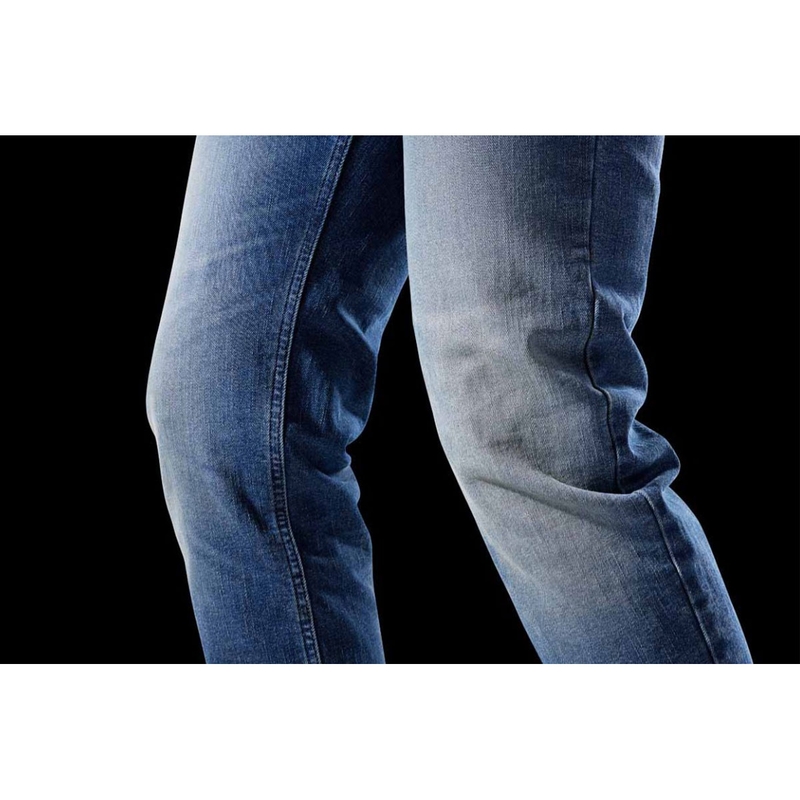 Blugi motociclisți drepți Furygan D12 X Kevlar®, albastru deschis, spălați
