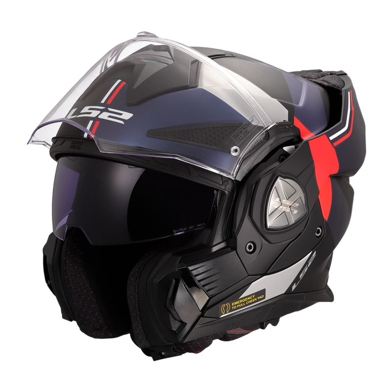 Cască de motocicletă rabatabilă LS2 FF901 Advant X Ultra albastru-roșu