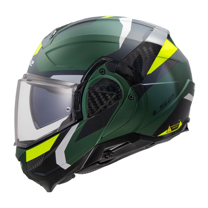 Cască de motocicletă rabatabilă LS2 FF910 Advant II Triple verde olive