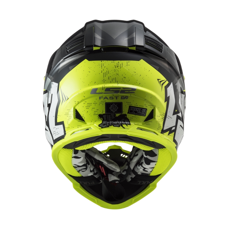 Casca motocross copii LS2 MX437 Fast EVO Mini Crusher negru-galben