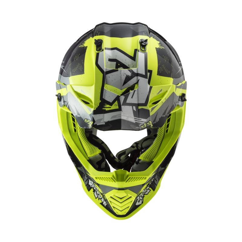Casca motocross copii LS2 MX437 Fast EVO Mini Crusher negru-galben
