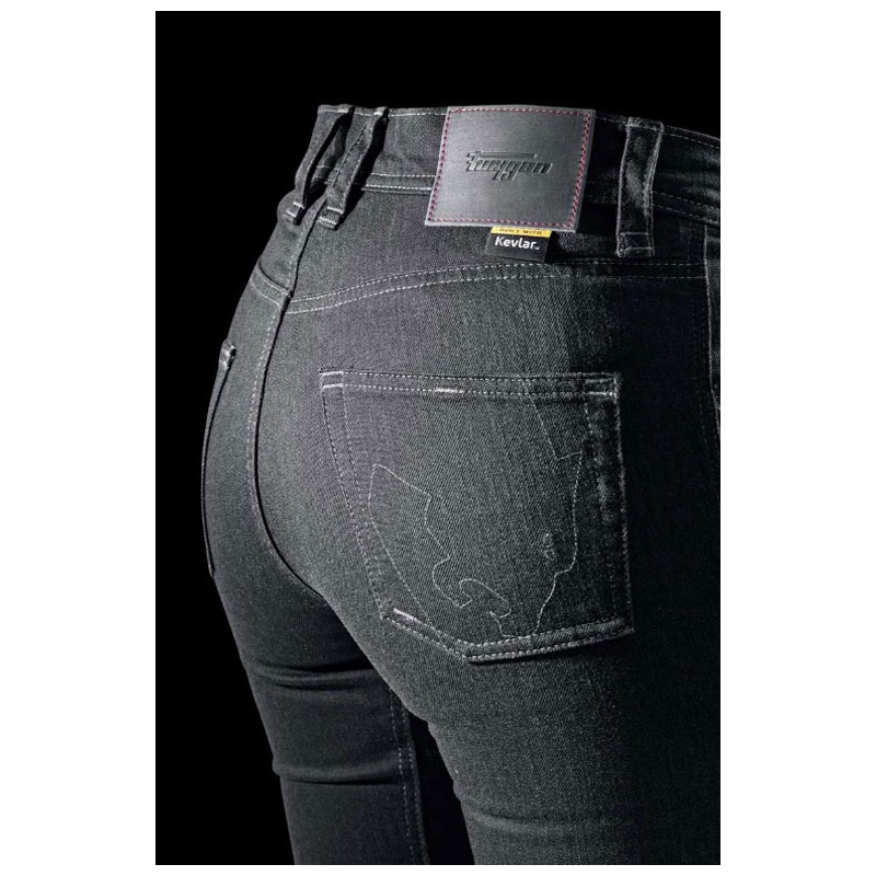 Blugi motociclisți Furygan Nikita X Kevlar® Mom Fit pentru femei, gri închis
