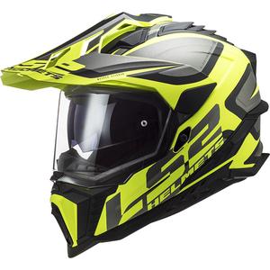 Casca moto Enduro LS2 MX701 C Explorer Alter negru mat-galben fluo