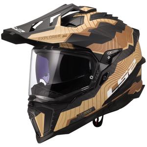 Casca moto enduro LS2 MX701 Explorer C Trick maro-nisip