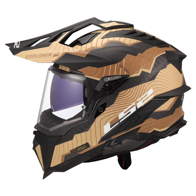 Casca moto enduro LS2 MX701 Explorer C Trick maro-nisip